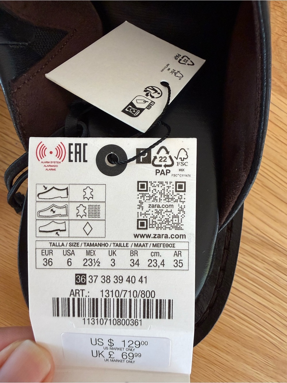 Zara Black Leather Open-Back Slide Mules - Picture 5 of 6